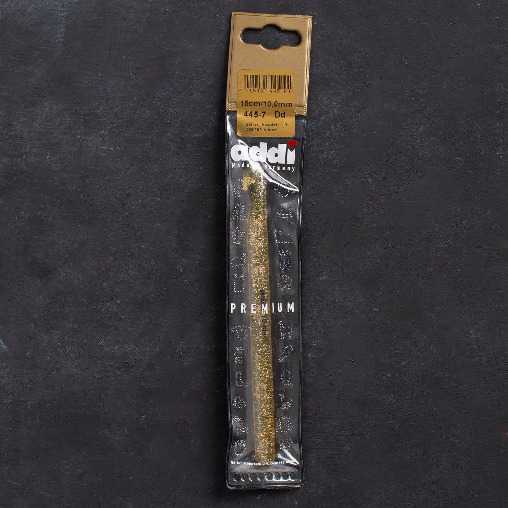 Addi Champagner 10mm 15cm Plastik Simli Yün Tığ - 445-7 - Hobium